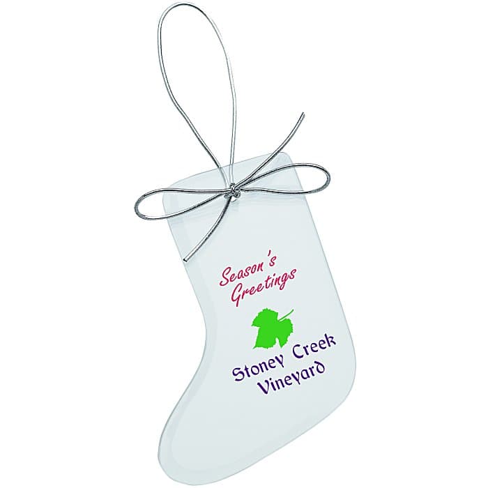 Jade Crystal Ornament - Stocking - Full Color