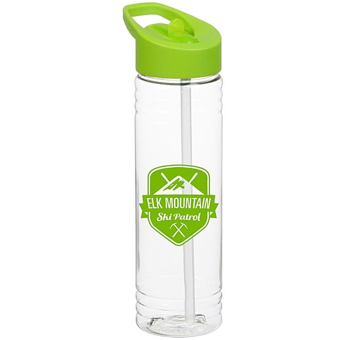 Clear Impact Halcyon Water Bottle with Flip Straw Lid - 24 oz