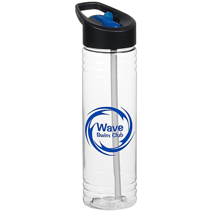 Clear Impact Halcyon Water Bottle with Two-Tone Flip Straw Lid - 24 oz