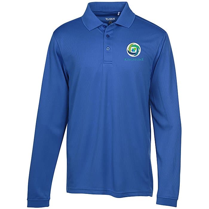 Ice Performance Pique Long Sleeve Polo - Men's - Embroidered