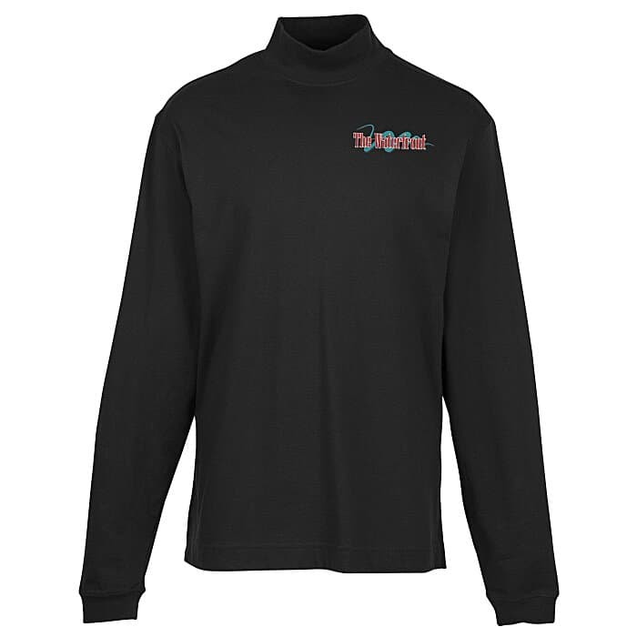 Sueded Cotton Jersey Mock Turtleneck - Men's