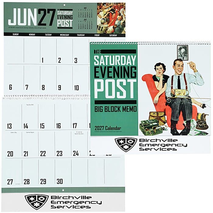 The Saturday Evening Post Big Block Memo Calendar