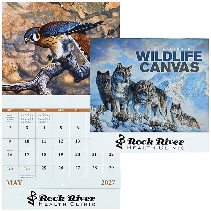 Wildlife Canvas Calendar - Stapled