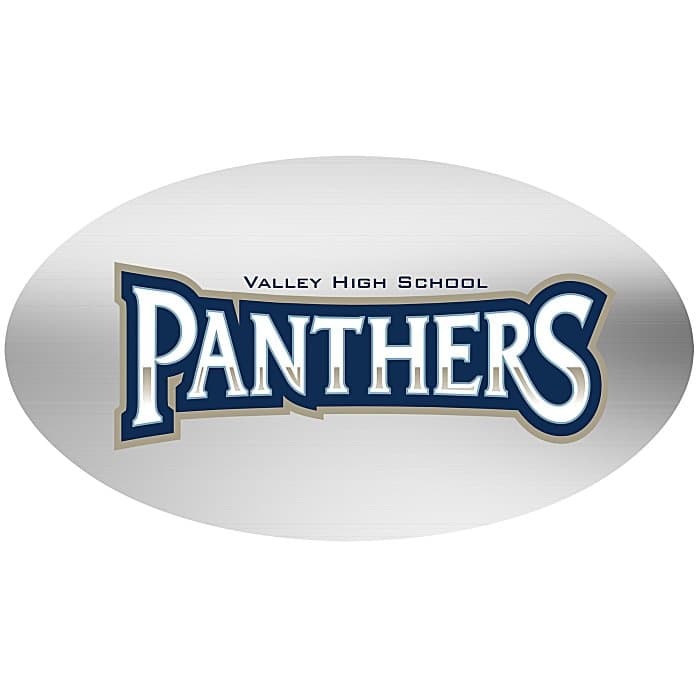 Full Color Chrome Sticker - Oval - 2-1/2 inches x 4 inches