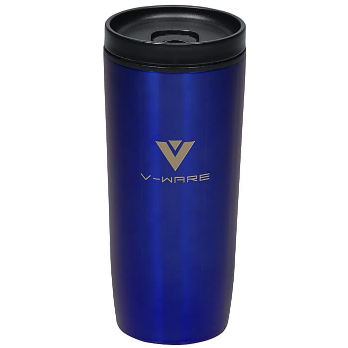 Custom Accent Stainless Travel Mug - 16 oz - Colors - Laser Engraved