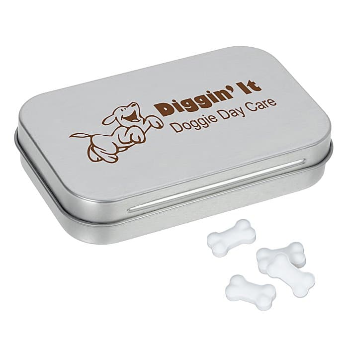 Rectangular Tin with Shaped Mints - Bone