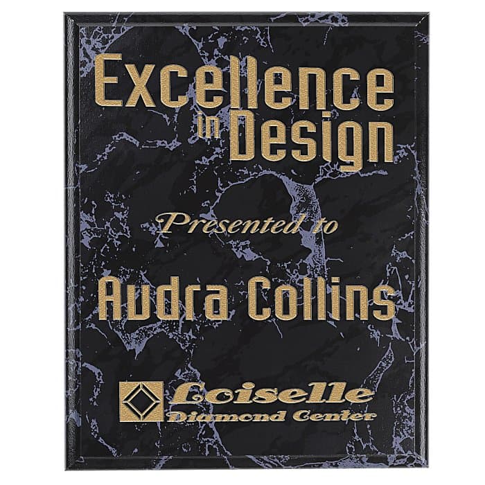 Marbleized Wood Plaque - 8 inches