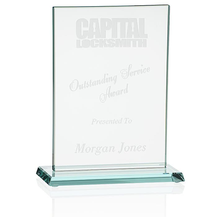 Stately Jade Glass Award - 9 inches