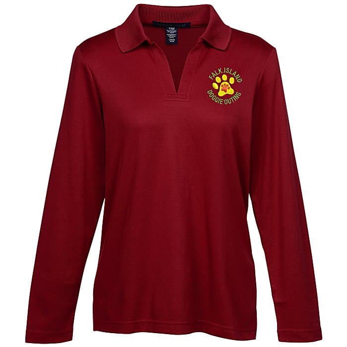 CrownLux Performance Plaited LS Polo - Ladies'