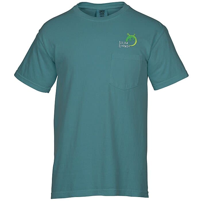Comfort Colors Garment-Dyed 6.1-oz Pocket T-Shirt - Embroidered