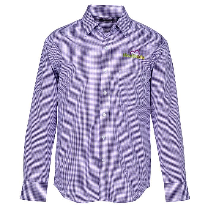 Gingham Check Wrinkle Resistant Untucked Shirt - Men's