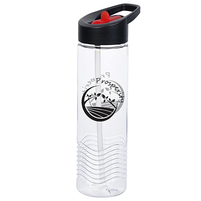 Clear Impact Twist Water Bottle with Two-Tone Flip Straw Lid - 24 oz