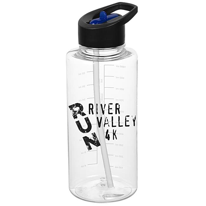 Clear Impact Mountain Bottle with Two-Tone Flip Straw Lid - 36 oz