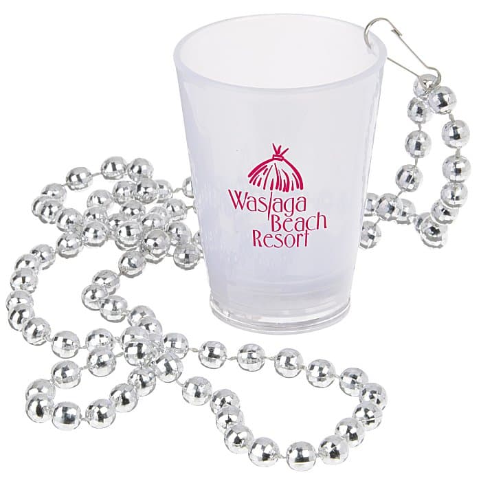 Light-up Shot Glass on Beaded Necklace - 2 oz - Multi