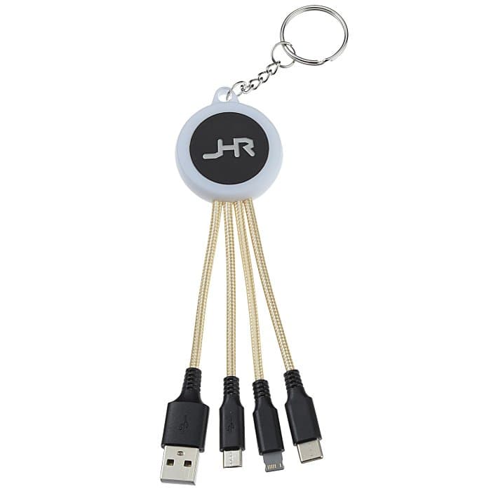 Color Changing Light-Up Logo Charging Cable Keychain