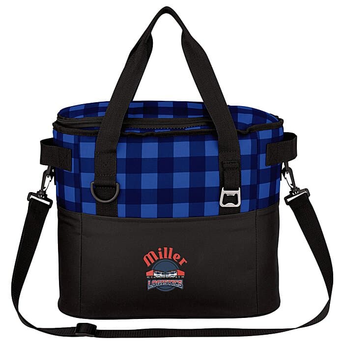 Buffalo Plaid Cooler Bag - Embroidered