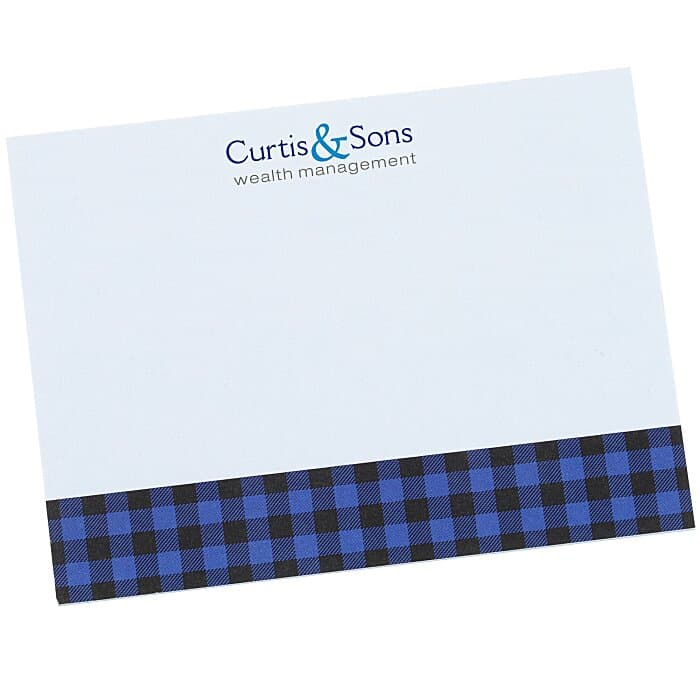 Souvenir Designer Sticky Note - 3” x 4” - Buffalo Plaid - 50 Sheet