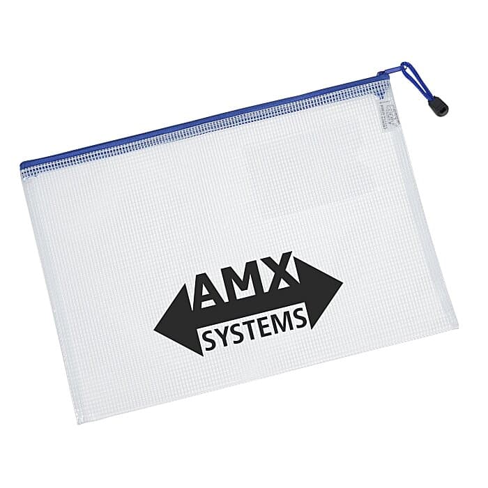 PolyWeave Zippered Pouch with Business Card Holder - 9 1/2 inches x 13 1/4 inches