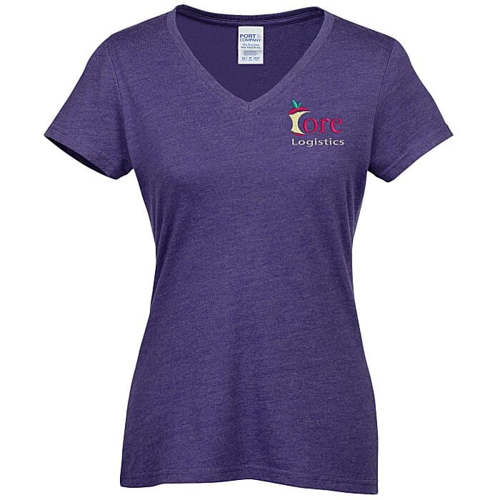 Team Favorite Blended V-Neck T-Shirt - Ladies' - Embroidered