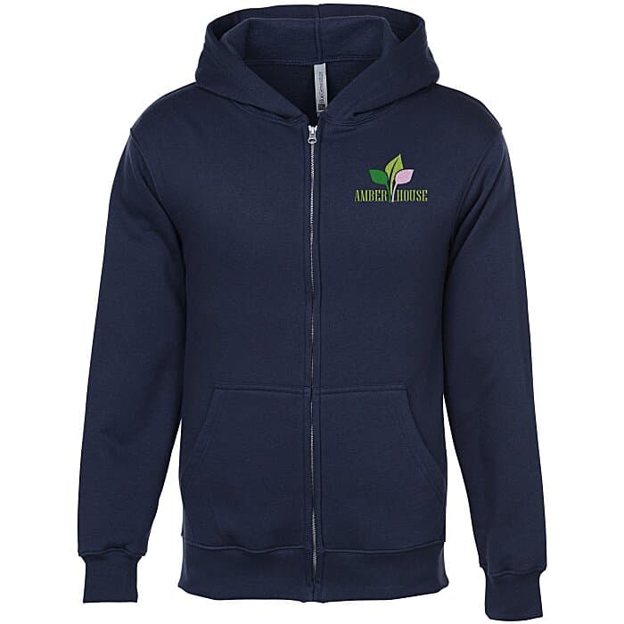 Lightweight 7-oz Fleece Full-Zip Hoodie - Embroidered