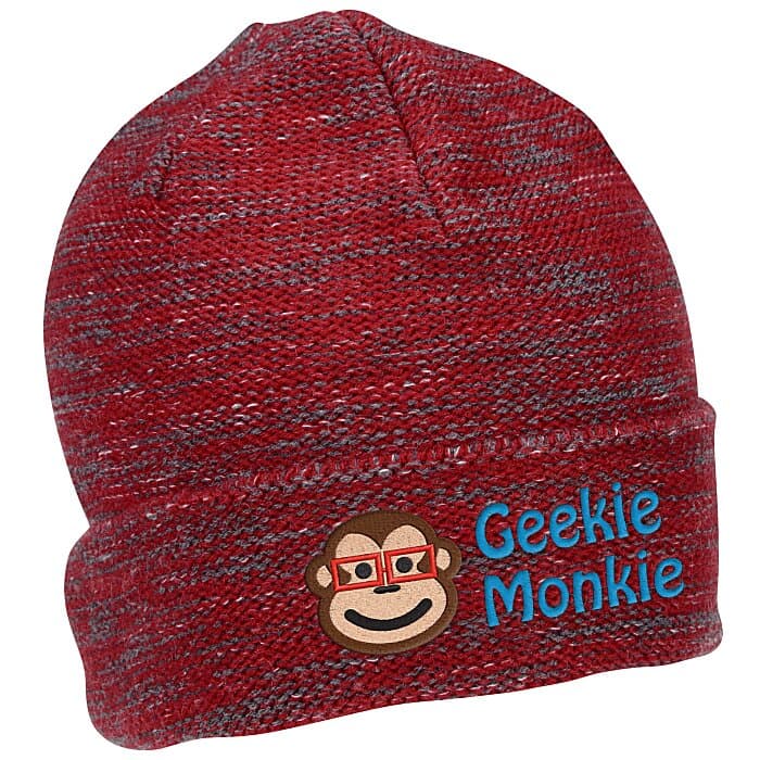 Multi-Melange Knit Beanie with Cuff