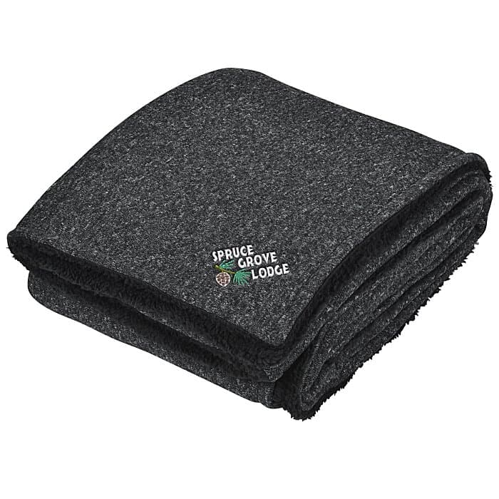 Sherpa Backed Heathered Blanket