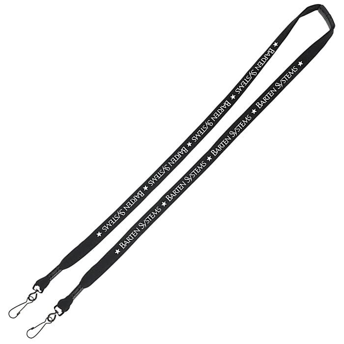 Knit Cotton Lanyard with Neck Clasp - 5/8 inches - 2 Swivel Hooks