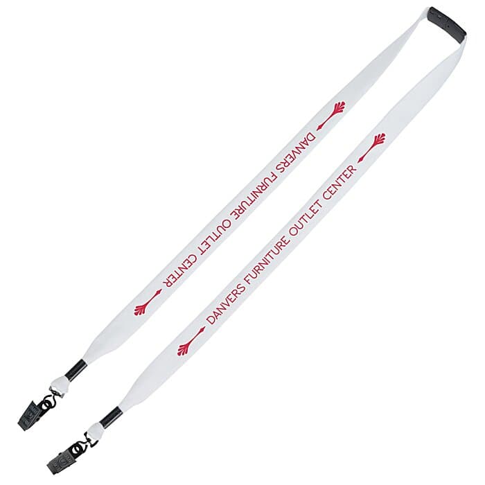 Knit Cotton Lanyard with Neck Clasp - 3/4 inches - 2 Bulldog Clips