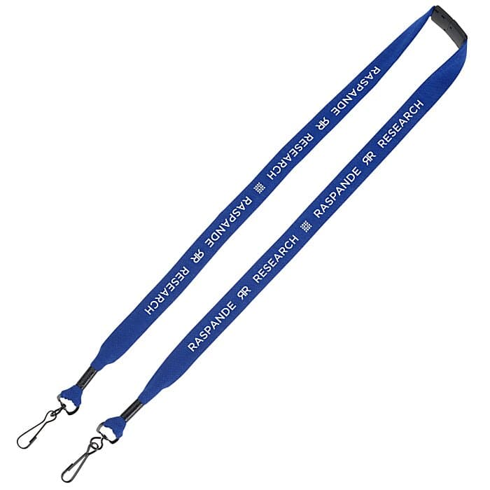 Knit Cotton Lanyard with Neck Clasp - 3/4 inches - 2 Swivel Hooks