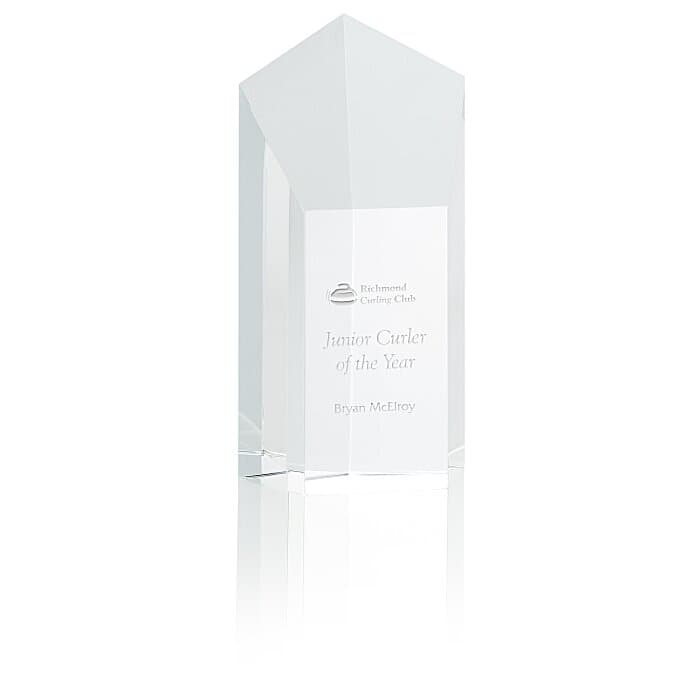 Pentagon Crystal Tower Award - 6 inches