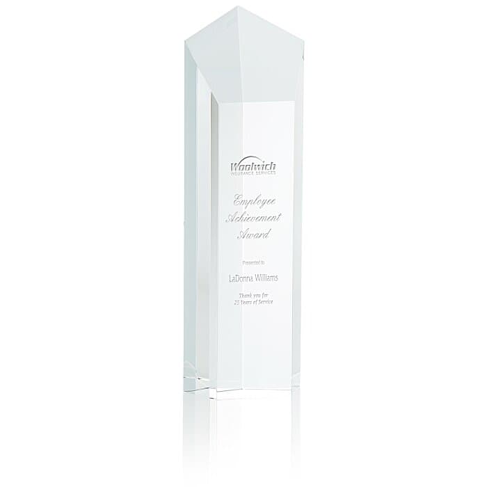 Pentagon Crystal Tower Award - 10 inches