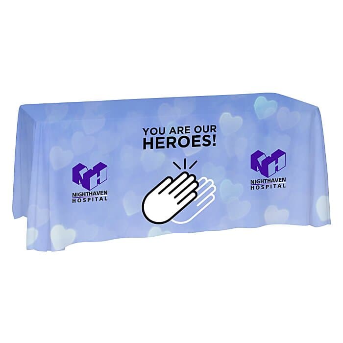 Laser Edge Open-Back Table Throw - 6 feet - Full Color