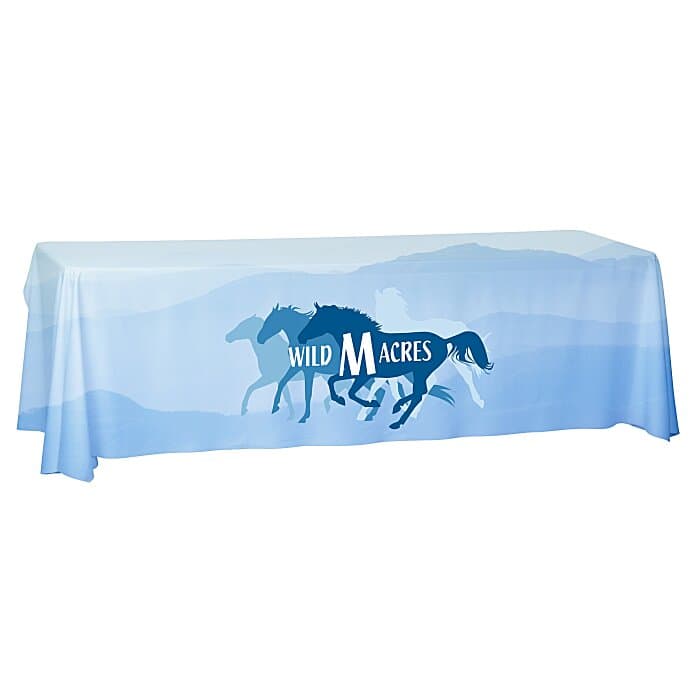 Laser Edge Open-Back Table Throw - 8 feet - Full Color