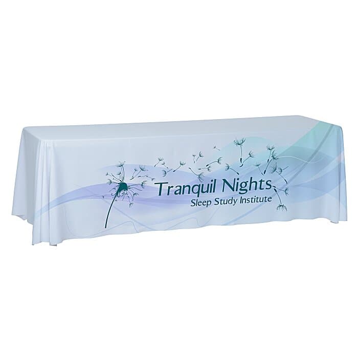 Laser Edge Closed-Back Table Throw - 8 feet - Full Color