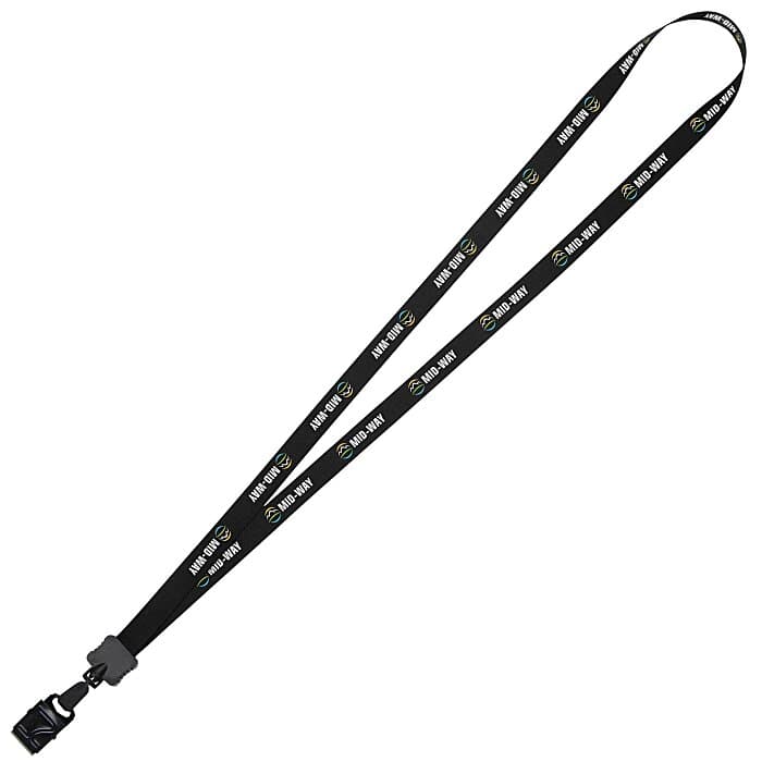 Dye-Sublimated Lanyard - 1/2 inches - 32 inches - Large Metal Bulldog Clip