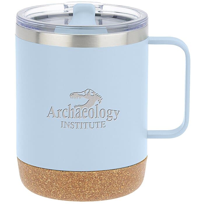 Explorer Vacuum Camp Mug with Cork Bottom - 12 oz - Laser Engraved