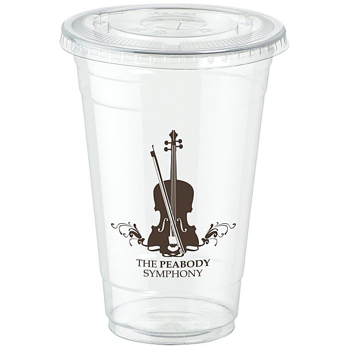 Clear Soft Plastic Cup with Lid - 20 oz
