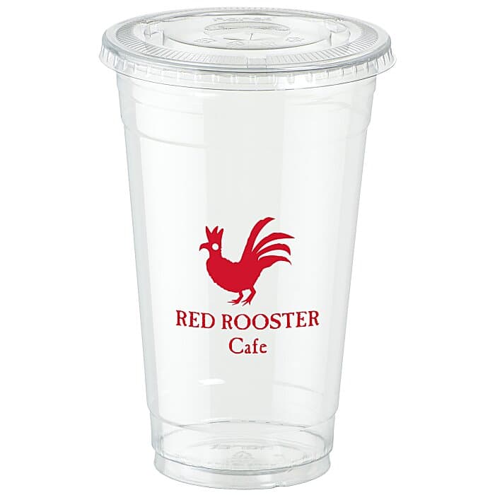 Clear Soft Plastic Cup with Lid - 24 oz