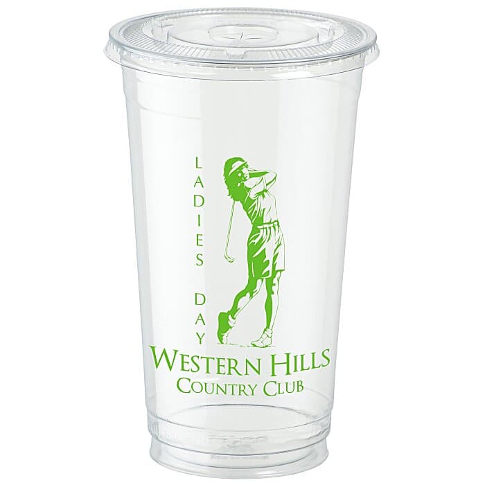 Clear Soft Plastic Cup with Lid - 32 oz