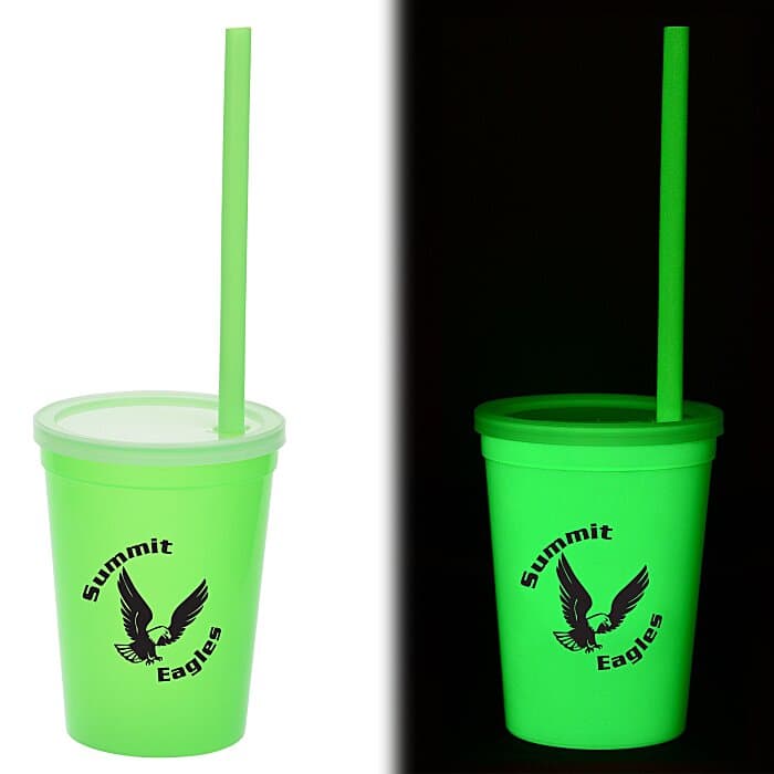 Nite Glow Stadium Cup with Straw - 11 oz