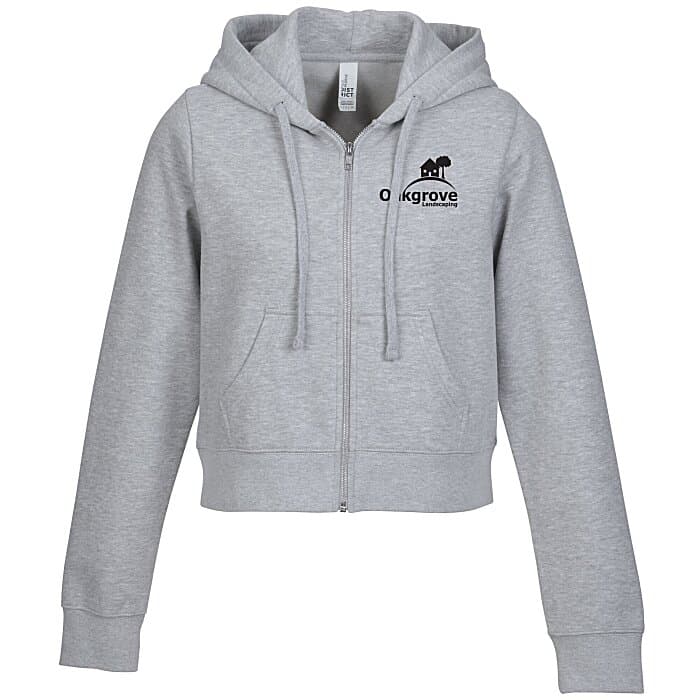 Ultimate 8.3-oz CVC Fleece Cropped Full-Zip Hoodie - Ladies' - Screen