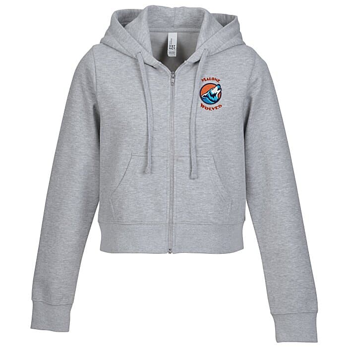Ultimate 8.3-oz CVC Fleece Cropped Full-Zip Hoodie - Ladies' - Embroidered