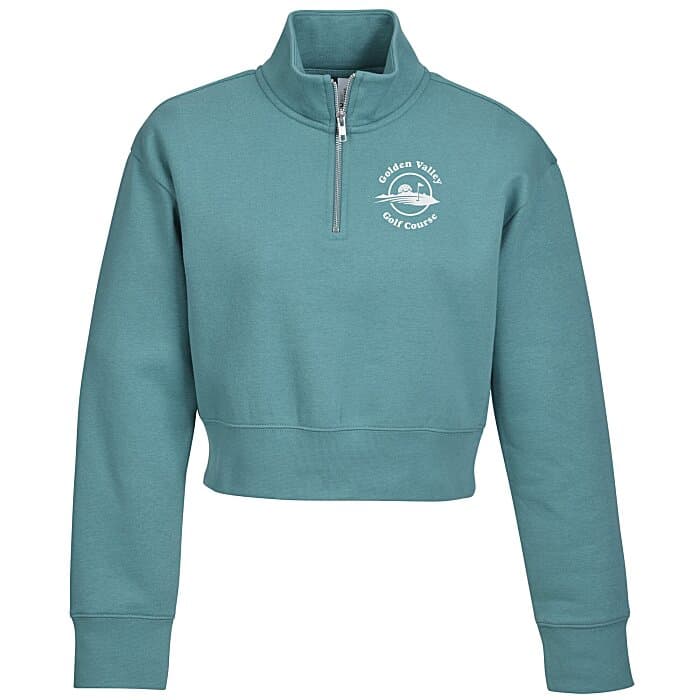 Ultimate 8.3 oz CVC Fleece Cropped 1/2-Zip Pullover - Ladies' - Screen