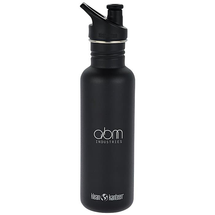 Klean Kanteen Classic Stainless Bottle with Sport Cap - 27 oz - Laser Engraved