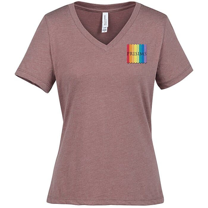 Bella+Canvas Relaxed V-Neck T-Shirt - Ladies' - Heathers - Embroidered