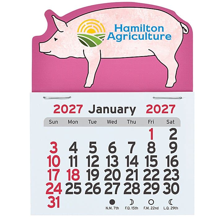 Peel-N-Stick Calendar - Pig