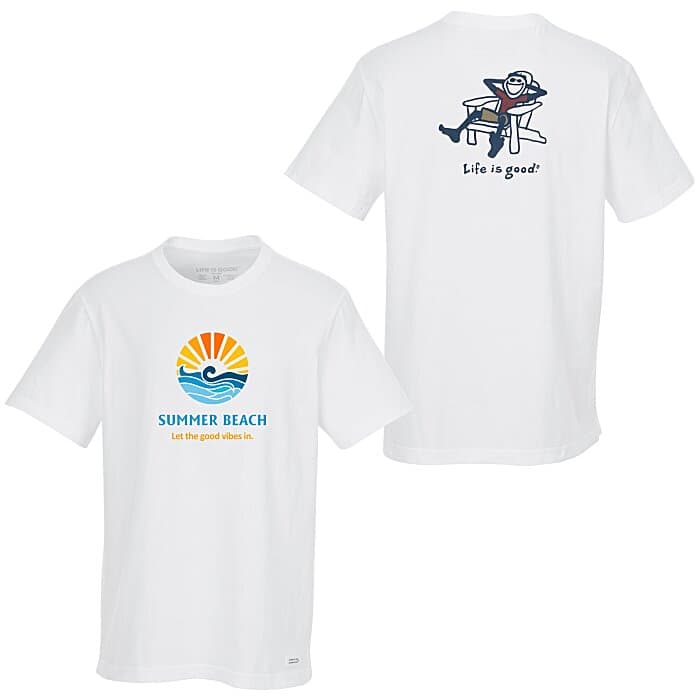 Life is Good Crusher Tee - Men's - Full Color - White - Adirondack