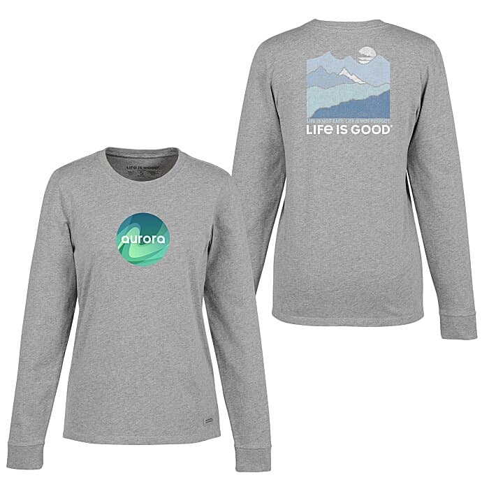 Life is Good Crusher Long Sleeve Tee - Ladies' - Full Color - Mountains