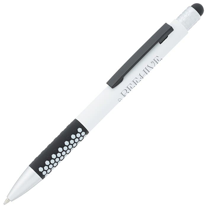 Honeycomb Soft Touch Stylus Metal Pen