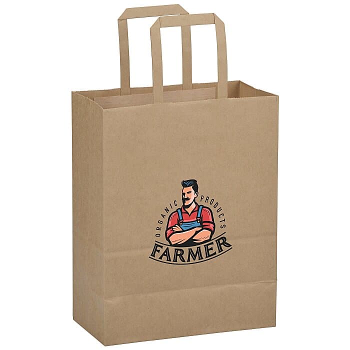 Flat Handle Full Color Paper Bag - 10-1/2 inches x 8-1/4 inches